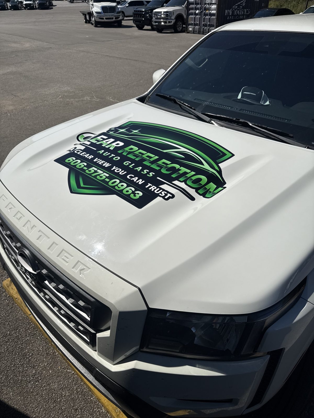 Clear Reflection branded Nissan Frontier hood